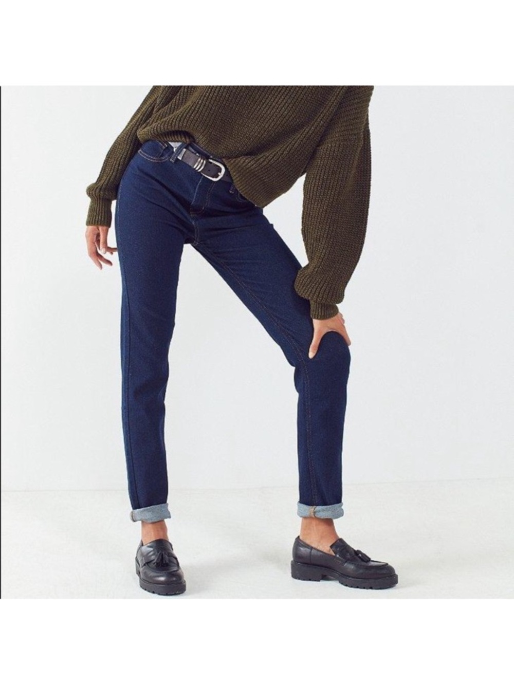 BDG girlfriend high-rise Jeans dark Blue 30 straight leg denim Urban outfitters